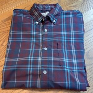 St John's Bay Classic Fit Multi- Colored Plaid Button Down Men's Shirt Size M